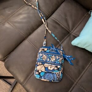 Floral Crossbody Bag with Blue Accents